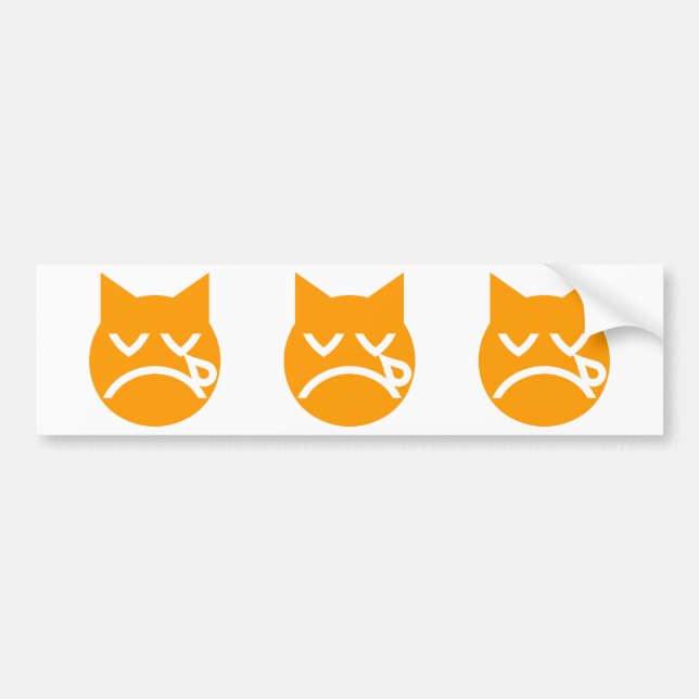 Cry Emoji Cat Autoaufkleber (Vorne)