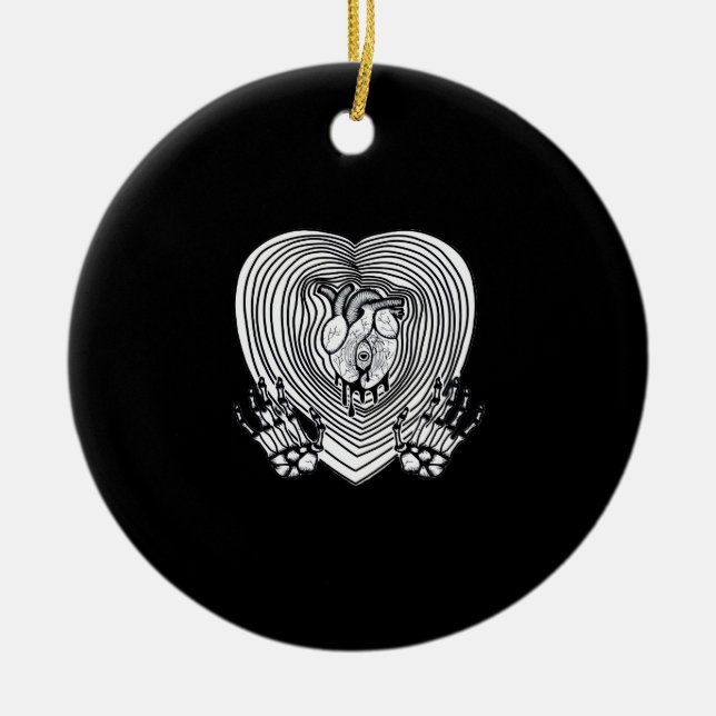 Cry Heart Classic - Skeleton Handherz Keramik Ornament (Vorne)