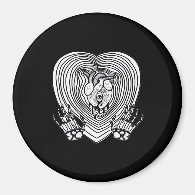 Cry Heart Classic - Skeleton Handherz Magnet (Vorne)