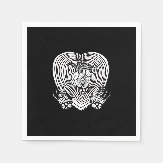 Cry Heart Classic - Skeleton Handherz Serviette (Vorderseite)