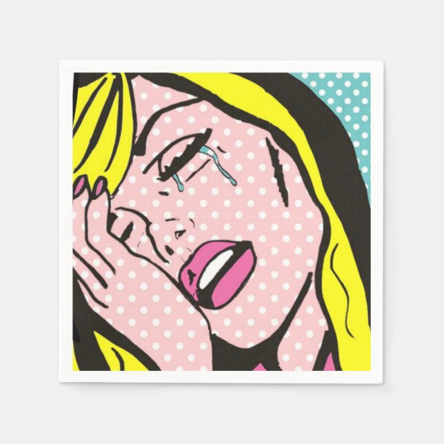 Cry Me a River Pop Art Paper Napkins Serviette (Vorderseite)