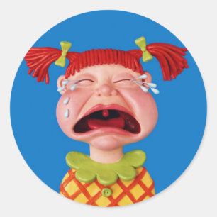 Cryin Girl Runder Aufkleber