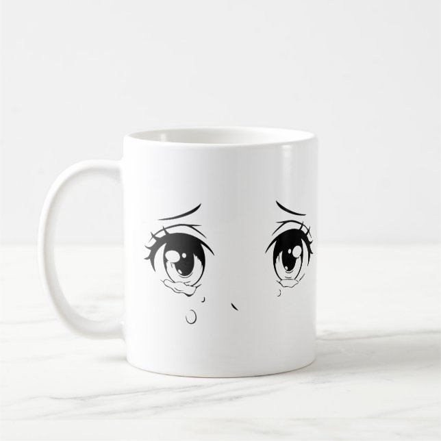 Crying Anime Eyes Tasse – Ästhetisches Sadcore Des (Links)