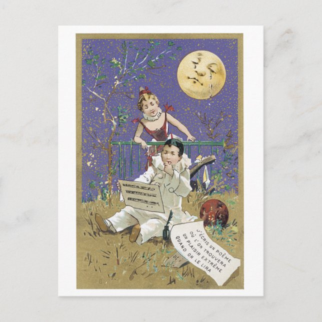 Crying Moon Poem Victorian Postcard Postkarte (Vorderseite)