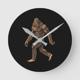Cryptid Creature Bigfoot Runde Wanduhr