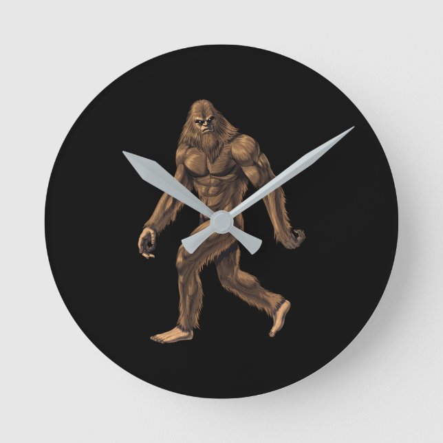 Cryptid Creature Bigfoot Runde Wanduhr (Vorderseite)