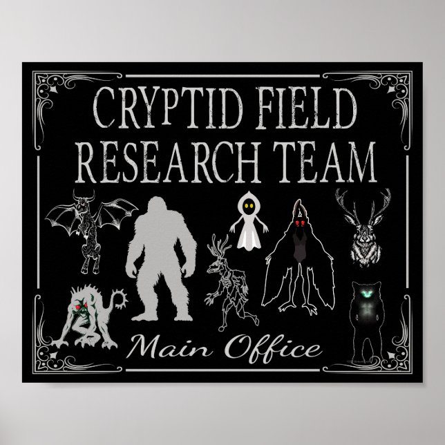 Cryptid Field Research Team Hauptbüro Bigfoot Poster (Vorne)