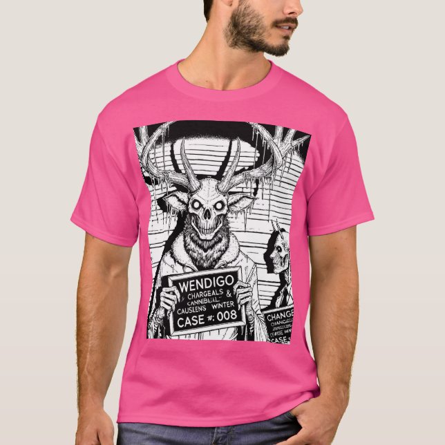 Cryptid Mugshots - Wendigo T-Shirt (Vorderseite)