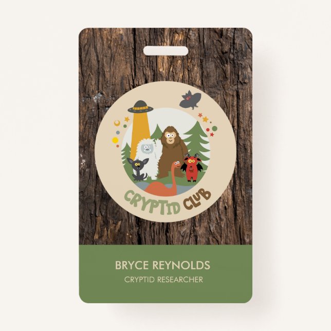 Cryptid Researcher Party Badge Ausweis (Vorderseite)