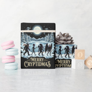 Cryptid-Weihnachten Bigfoot Alien Mothman-Wrap  Geschenkpapier