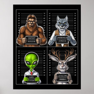 Cryptids Mugshot Poster