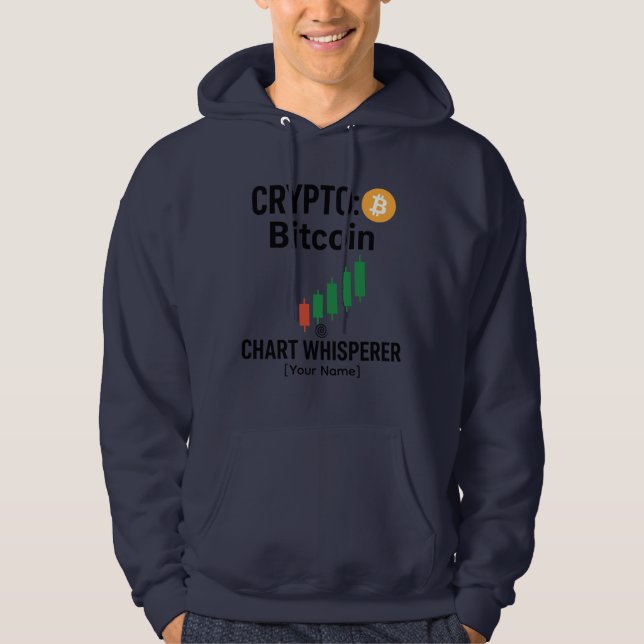Crypto Bitcoin Chart Whisperer Trader Kapuzenpullo Hoodie (Vorderseite)