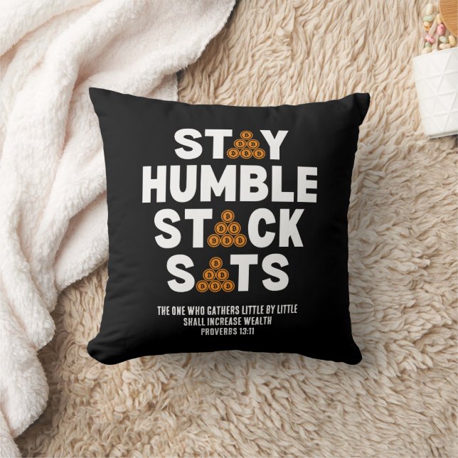 Crypto Bitcoin Investor BLEIBE HUMBLE STACK SATS Kissen (Decke)