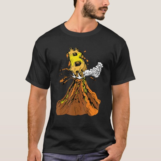 Crypto Bitcoin Vulkan Meme für Kryptowährung Tra T-Shirt (Vorderseite)