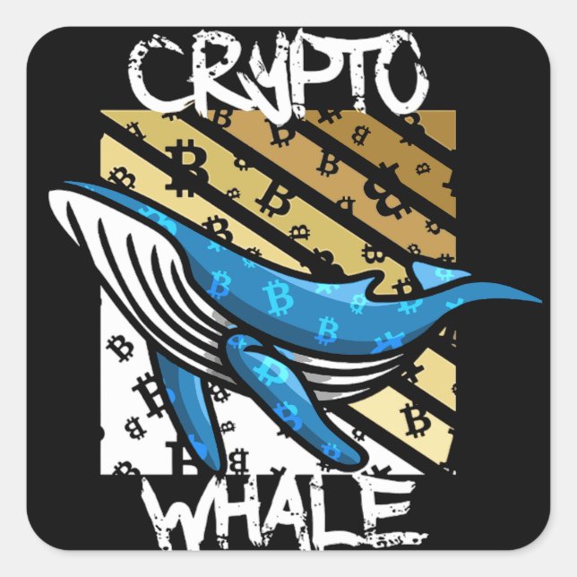 Crypto Btc Whale - Kryptomünze Quadratischer Aufkleber (Vorderseite)