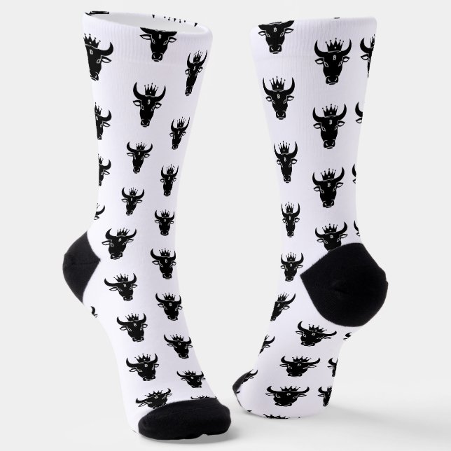 Crypto Bull White Socken (Gewinkelt)