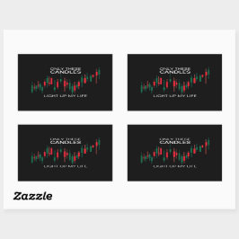 Crypto Candlesticks Personalisiert Rechteckiger Aufkleber