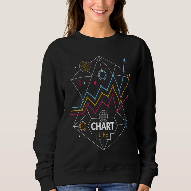 Crypto Chart Cool Retro Hold Strong Money Print Sweatshirt (Vorderseite)