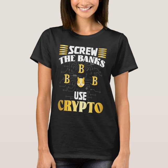 Crypto  Cryptocurrency Blockchain Trader Finance   T-Shirt (Vorderseite)