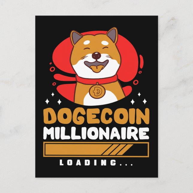 Crypto DogeCoin Millionaire Loading Postkarte (Vorderseite)