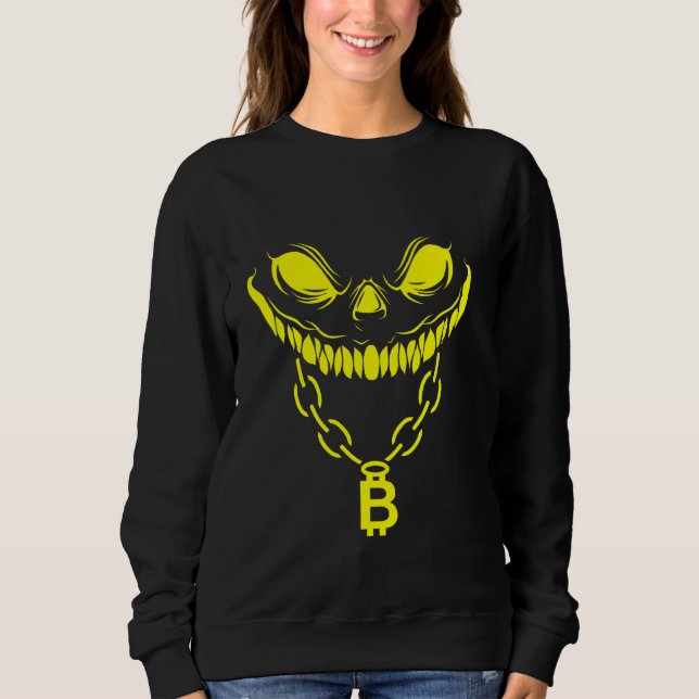 Crypto Face Bitcoin Kettenmünze Crypto Blockchain Sweatshirt (Vorderseite)