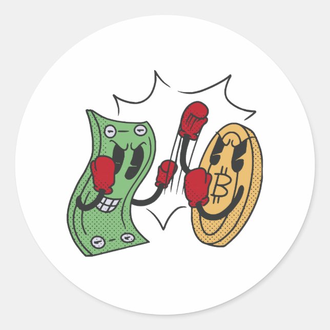 Crypto Fight Club Runder Aufkleber (Vorderseite)