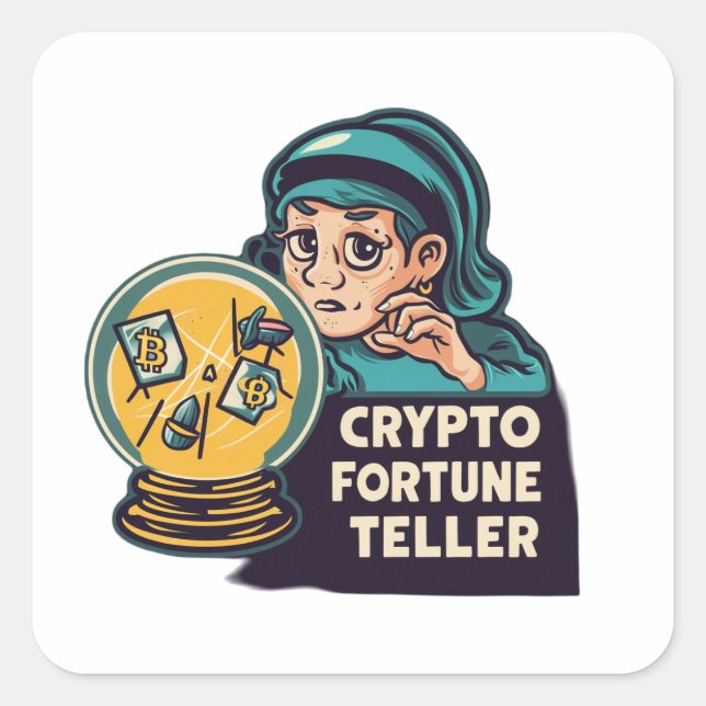 Crypto Fortune Teller Quadratischer Aufkleber (Vorderseite)