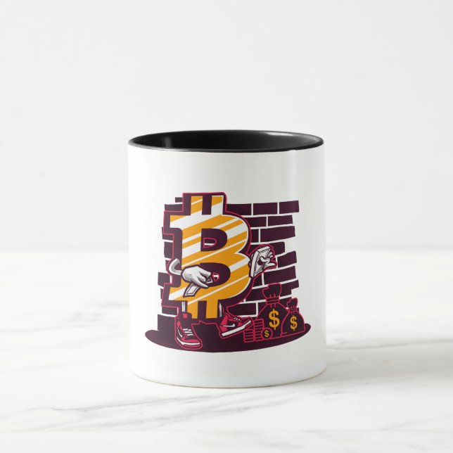 Crypto Hustler: Bitcoin Street King Tasse (Zentrum)