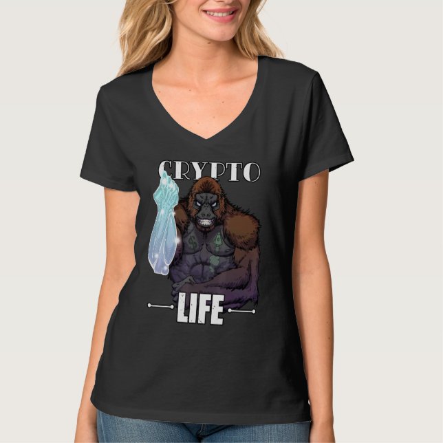 Crypto Life Diamond Hände Männer Frauen Vater Hand T-Shirt (Vorderseite)