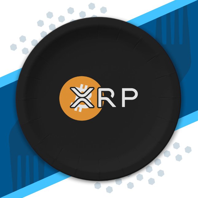 Crypto Meme XRP über Bitcoin-Kryptowährungs-Swap Pappteller (Von Creator hochgeladen)