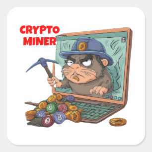 Crypto Miner Quadratischer Aufkleber