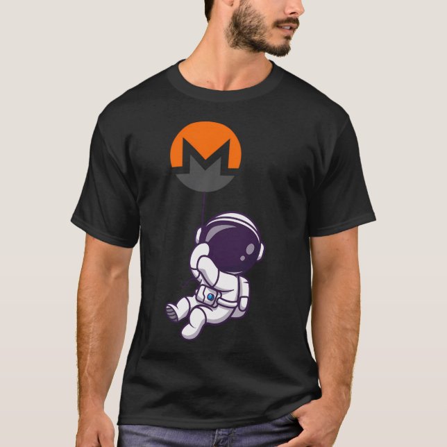 Crypto Monero - Astronaut zum Mond T-Shirt (Vorderseite)
