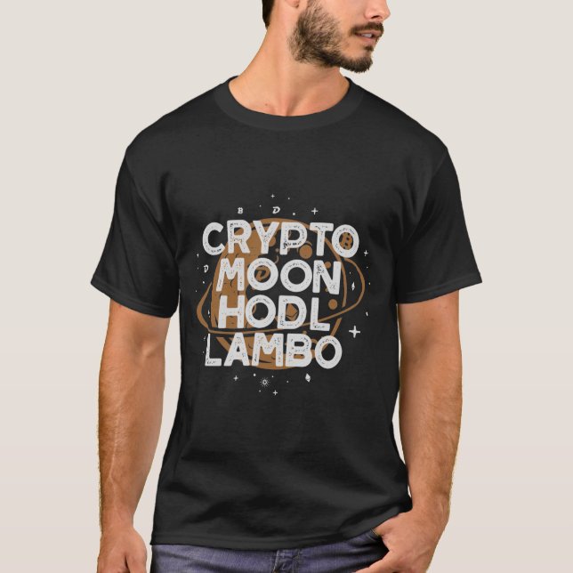 Crypto Moon Hodl Lambo T-Shirt (Vorderseite)