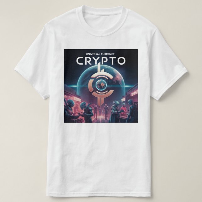 Crypto Planet White T-Shirt (Design vorne)