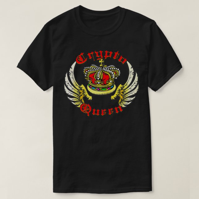 Crypto Queen Cryptowährung Money Block Stoß T-Shirt (Design vorne)
