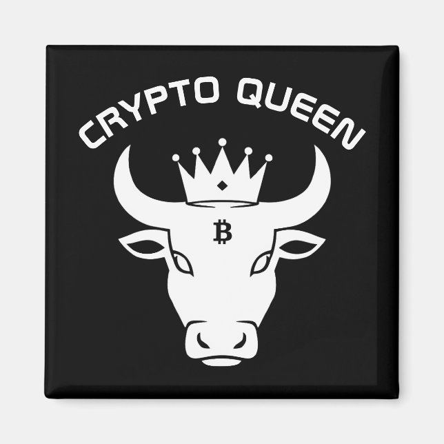 Crypto Queen Personalisiert Black Magnet (Vorne)