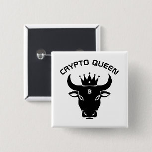 Crypto Queen Personalisiert White Button
