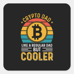 Crypto Vater Retro Sunset Quadratischer Aufkleber