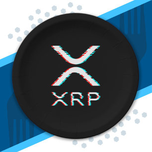 Crypto Währung XRP Glitch Kryptowährung Meme Pappteller