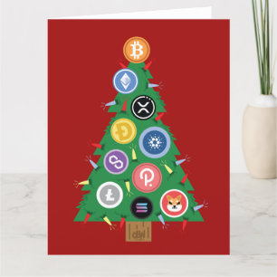 Crypto Weihnachtsbaum Kryptowährung Ornament Card Karte
