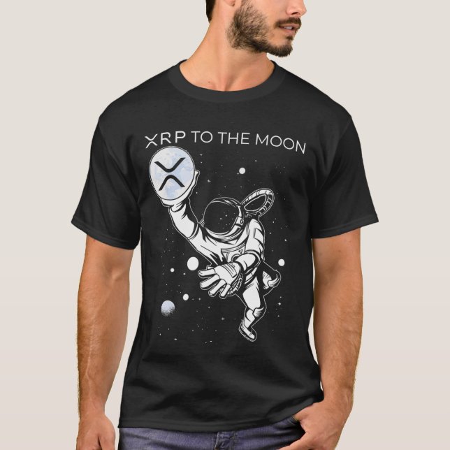 Crypto XRP Ripple to the Moon Internet Money coins T-Shirt (Vorderseite)