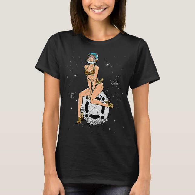 CryptoCurrency Button up Girl Hodling Elrond EGLD  T-Shirt (Vorderseite)