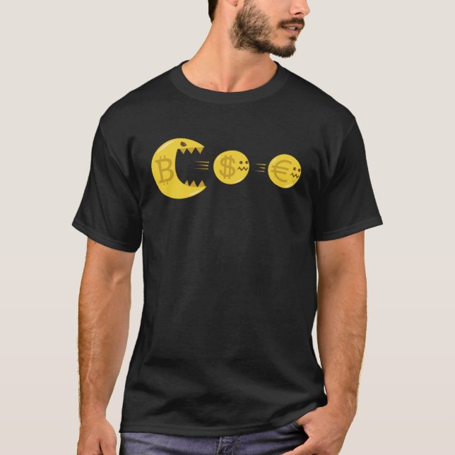 Cryptocurrency Monster Dollar Euro Hunt T-Shirt (Vorderseite)