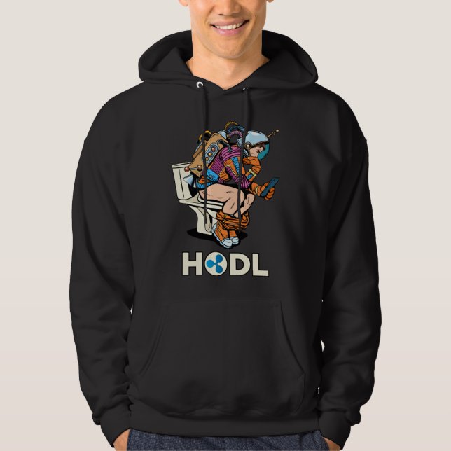 Cryptocurrency Talk Ripple XRP HODL Space Man On T Hoodie (Vorderseite)