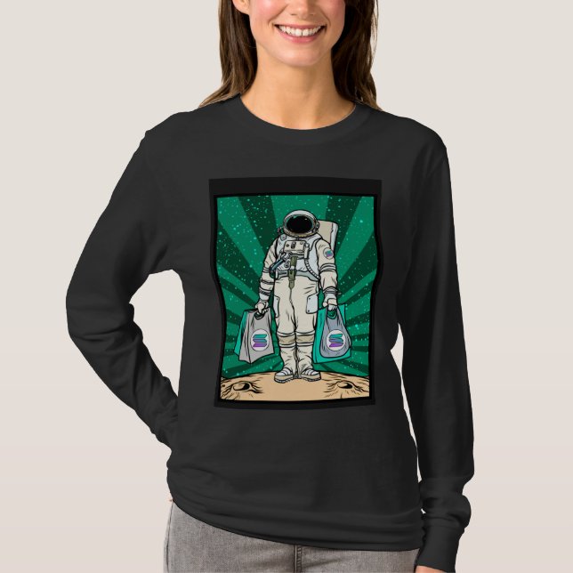 Cryptocurrency Talk  To The Moon Solana Space Man  T-Shirt (Vorderseite)