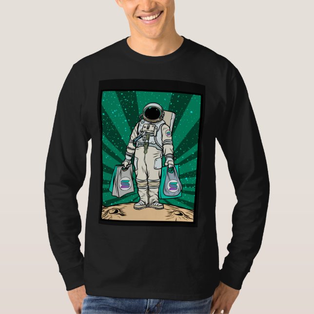 Cryptocurrency Talk  To The Moon Solana Space Man  T-Shirt (Vorderseite)
