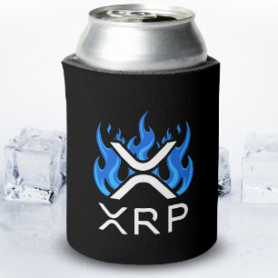 Cryptowährung XRP Crypto Blue Flames Feuer Melt Dosenkühler
