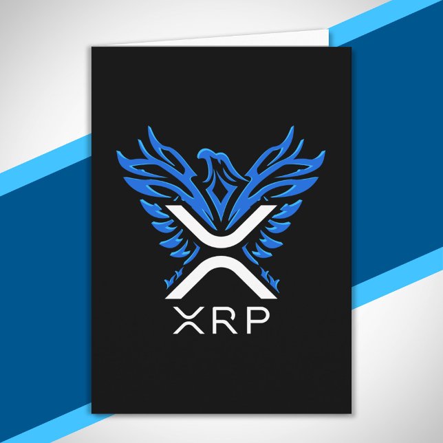 Cryptowährung XRP-Krypto-Logo Blue Rising Phoenix Karte (Von Creator hochgeladen)