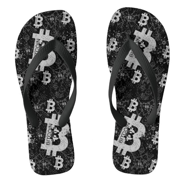 Cryptowährungs Black Money Design Flip Flops (Fußbett)