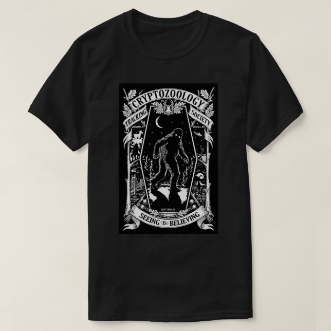 Cryptozoologie-Tracking Society Bigfoot Poster T-Shirt (Design vorne)